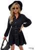 Summer short Black Dress with long sleeve